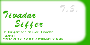 tivadar siffer business card